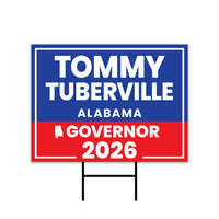 Tommy Tuberville For Alabama Governor 2026 Yard Sign, Corrugated Governor Elections Race Red White & Blue Yard Sign with Metal H-Stake