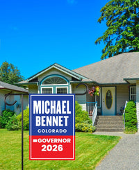 Michael Bennet For Colorado Governor 2026 Garden Flag, Double Sided, 2026 Governor Flag, Elections Flag, Race Red White & Blue Flag