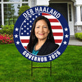 Deb Haaland For New Mexico Governor 2026 Yard Sign, Corrugated Plastic Governor Elections Race Red White & Blue Yard Sign with Metal H-Stake