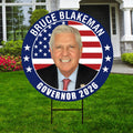 Bruce Blakeman For New York Governor 2026 Yard Sign, Corrugated Plastic Governor Elections Race Red White Blue Yard Sign with Metal H-Stake