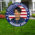 Keisha Lance Bottoms For Georgia Governor Yard Sign - Coroplast 2026 Governor Elections Race Red White & Blue Yard Sign with Metal H-Stake