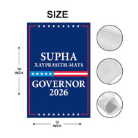 Supha Xayprasith-Mays For Arkansas Governor 2026 Garden Flag, Double Sided, 2026 Governor Flag, Elections Flag, Race Red White Blue Flag