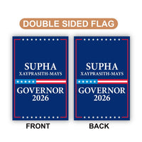 Supha Xayprasith-Mays For Arkansas Governor 2026 Garden Flag, Double Sided, 2026 Governor Flag, Elections Flag, Race Red White Blue Flag