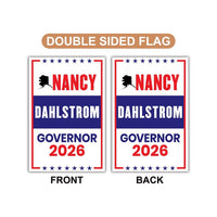 Nancy Dahlstrom For Alaska Governor 2026 Garden Flag, Double Sided, 2026 Governor Flag, Elections Flag, Race Red White & Blue Flag