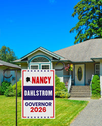Nancy Dahlstrom For Alaska Governor 2026 Garden Flag, Double Sided, 2026 Governor Flag, Elections Flag, Race Red White & Blue Flag