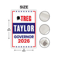 Treg Taylor For Alaska Governor 2026 Garden Flag, Double Sided, 2026 Governor Flag, Republican, Elections Flag, Race Red White & Blue Flag