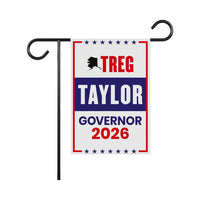 Treg Taylor For Alaska Governor 2026 Garden Flag, Double Sided, 2026 Governor Flag, Republican, Elections Flag, Race Red White & Blue Flag