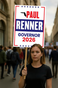 Paul Renner For Florida Governor 2026 Election Sign, Political Campaign Sign, Republican party, Governor Election 2026 Race Poster Sign