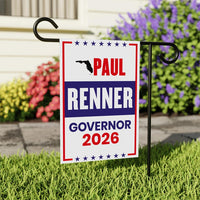 Paul Renner For Florida Governor 2026 Garden Flag, Double Sided, 2026 Governor Flag, Republican, Elections Flag, Race Red White & Blue Flag