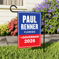 Paul Renner For Florida Governor 2026 Garden Flag, Double Sided, 2026 Governor Flag, Republican, Elections Flag, Race Red White & Blue Flag