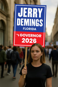 Jerry Demings For Florida Governor 2026 Election Sign, Political Campaign Sign, Democratic party, Governor Election 2026 Race Poster Sign