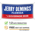 Jerry Demings For Florida U.S. Governor Banner Sign, 13 oz Waterproof US Governor Election 2026 Vinyl Banner With Metal Grommets