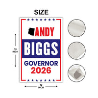 Andy Biggs For Arizona Governor 2026 Garden Flag, Double Sided, 2026 Governor Flag, Elections Flag, Race Red White & Blue Flag