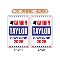 Karrin Taylor Robson For Arizona Governor 2026 Garden Flag, Double Sided, 2026 Governor Flag, Elections Flag, Race Red White & Blue Flag