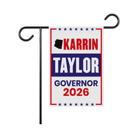 Karrin Taylor Robson For Arizona Governor 2026 Garden Flag, Double Sided, 2026 Governor Flag, Elections Flag, Race Red White & Blue Flag