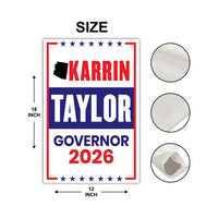 Karrin Taylor Robson For Arizona Governor 2026 Garden Flag, Double Sided, 2026 Governor Flag, Elections Flag, Race Red White & Blue Flag