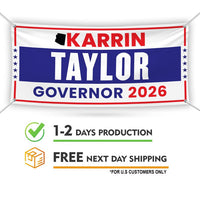 Karrin Taylor Robson For Arizona U.S. Governor Banner Sign, 13 oz Waterproof US Governor Election 2026 Vinyl Banner With Metal Grommets