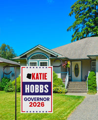 Katie Hobbs For Arizona Governor 2026 Garden Flag, Double Sided, 2026 Governor Flag, Democratic, Elections Flag, Race Red White & Blue Flag