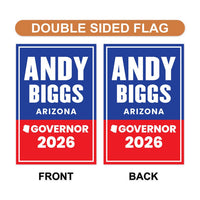 Andy Biggs For Arizona Governor 2026 Garden Flag, Double Sided, 2026 Governor Flag, Elections Flag, Race Red White & Blue Flag