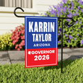 Karrin Taylor Robson For Arizona Governor 2026 Garden Flag, Double Sided, 2026 Governor Flag, Elections Flag, Race Red White & Blue Flag