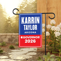 Karrin Taylor Robson For Arizona Governor 2026 Garden Flag, Double Sided, 2026 Governor Flag, Elections Flag, Race Red White & Blue Flag