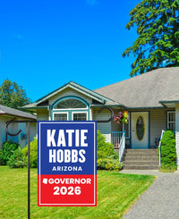 Katie Hobbs For Arizona Governor 2026 Garden Flag, Double Sided, 2026 Governor Flag, Democratic, Elections Flag, Race Red White & Blue Flag