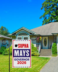 Supha Xayprasith-Mays For Arkansas Governor 2026 Garden Flag, Double Sided, 2026 Governor Flag, Elections Flag, Race Red White Blue Flag