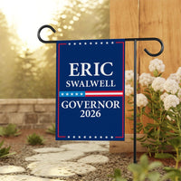 Eric Swalwell For California Governor 2026 Garden Flag, Double Sided, 2026 Governor Flag, Elections Flag, Race Red White & Blue Flag