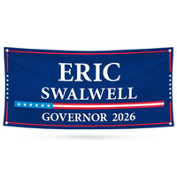 Eric Swalwell For California U.S. Governor Banner Sign, 13 oz Waterproof US Governor Election 2026 Vinyl Banner With Metal Grommets
