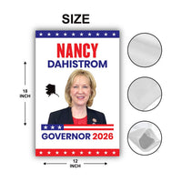 Nancy Dahlstrom For Alaska Governor 2026 Garden Flag, Double Sided, 2026 Governor Flag, Elections Flag, Race Red White & Blue Flag
