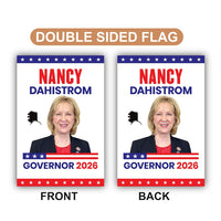 Nancy Dahlstrom For Alaska Governor 2026 Garden Flag, Double Sided, 2026 Governor Flag, Elections Flag, Race Red White & Blue Flag