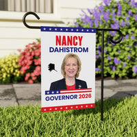 Nancy Dahlstrom For Alaska Governor 2026 Garden Flag, Double Sided, 2026 Governor Flag, Elections Flag, Race Red White & Blue Flag