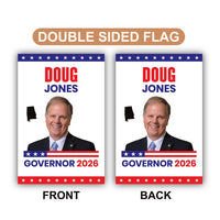 Doug Jones For Alabama Governor 2026 Garden Flag, Double Sided, 2026 Governor Flag, Democrate, Elections Flag, Race Red White & Blue Flag