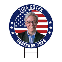 Tina Kotek For Oregon Governor 2026 Yard Sign, Corrugated Plastic Governor Elections Race Red White & Blue Yard Sign with Metal H-Stake