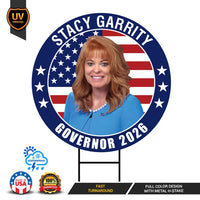 Stacy Garrity For Pennsylvania Governor 2026 Yard Sign, Corrugated Governor Elections Race Red White & Blue Yard Sign with Metal H-Stake