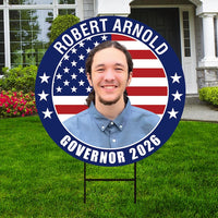 Robert Arnold For South Dakota Governor 2026 Yard Sign, Corrugated Governor Elections Race Red White & Blue Yard Sign with Metal H-Stake