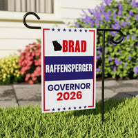 Brad Raffensperger For Georgia Governor 2026 Garden Flag, Double Sided, 2026 Governor Flag, Elections Flag, Race Red White & Blue Flag