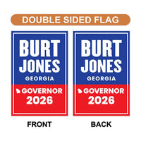 Burt Jones For Georgia Governor 2026 Garden Flag, Double Sided, 2026 Governor Flag, Republican, Elections Flag, Race Red White & Blue Flag