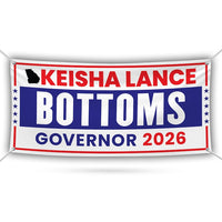 Keisha Lance Bottoms For Georgia U.S. Governor Banner Sign, 13 oz Waterproof US Governor Election 2026 Vinyl Banner With Metal Grommets