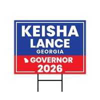 Keisha Lance Bottoms For Georgia Governor 2026 Yard Sign, Corrugated Governor Elections Race Red White & Blue Yard Sign with Metal H-Stake