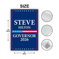Steve Hilton For California Governor 2026 Garden Flag, Double Sided, 2026 Governor Flag, Elections Flag, Race Red White & Blue Flag