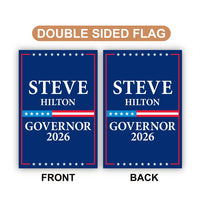 Steve Hilton For California Governor 2026 Garden Flag, Double Sided, 2026 Governor Flag, Elections Flag, Race Red White & Blue Flag