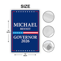 Michael Bennet For Colorado Governor 2026 Garden Flag, Double Sided, 2026 Governor Flag, Elections Flag, Race Red White & Blue Flag