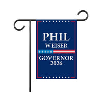 Phil Weiser For Colorado Governor 2026 Garden Flag, Double Sided, 2026 Governor Flag, Democrates, Elections Flag, Race Red White & Blue Flag