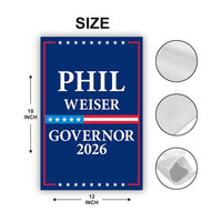 Phil Weiser For Colorado Governor 2026 Garden Flag, Double Sided, 2026 Governor Flag, Democrates, Elections Flag, Race Red White & Blue Flag