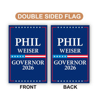 Phil Weiser For Colorado Governor 2026 Garden Flag, Double Sided, 2026 Governor Flag, Democrates, Elections Flag, Race Red White & Blue Flag