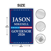Jason Mikesell For Colorado Governor 2026 Garden Flag, Double Sided, 2026 Governor Flag, Elections Flag, Race Red White & Blue Flag