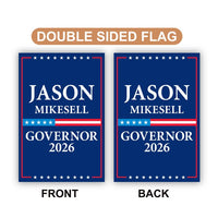 Jason Mikesell For Colorado Governor 2026 Garden Flag, Double Sided, 2026 Governor Flag, Elections Flag, Race Red White & Blue Flag