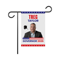 Treg Taylor For Alaska Governor 2026 Garden Flag, Double Sided, 2026 Governor Flag, Republican, Elections Flag, Race Red White & Blue Flag