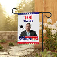 Treg Taylor For Alaska Governor 2026 Garden Flag, Double Sided, 2026 Governor Flag, Republican, Elections Flag, Race Red White & Blue Flag
